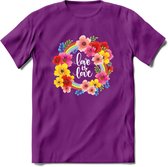 Love Is Love | Pride T-Shirt | Grappig LHBTIQ+ / LGBTQ / Gay / Homo / Lesbi Cadeau Shirt | Dames - Heren - Unisex | Tshirt Kleding Kado | - Paars - M