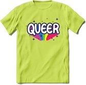 Queer | Pride T-Shirt | Grappig LHBTIQ+ / LGBTQ / Gay / Homo / Lesbi Cadeau Shirt | Dames - Heren - Unisex | Tshirt Kleding Kado | - Groen - 3XL