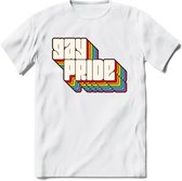 Gay Pride T-Shirt | Grappig LHBTIQ+ / LGBTQ / Gay / Homo / Lesbi Cadeau Shirt | Dames - Heren - Unisex | Tshirt Kleding Kado | - Wit - 3XL