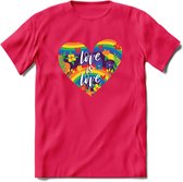 Love Is Love | Pride T-Shirt | Grappig LHBTIQ+ / LGBTQ / Gay / Homo / Lesbi Cadeau Shirt | Dames - Heren - Unisex | Tshirt Kleding Kado | - Roze - L