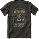 100 Jaar Legendarisch Gerijpt T-Shirt | Sky Blue - Ivoor | Grappig Verjaardag en Feest Cadeau Shirt | Dames - Heren - Unisex | Tshirt Kleding Kado | - Donker Grijs - XXL