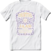 30 Jaar Legendarisch Gerijpt T-Shirt | Paars - Ivoor | Grappig Verjaardag en Feest Cadeau Shirt | Dames - Heren - Unisex | Tshirt Kleding Kado | - Wit - S