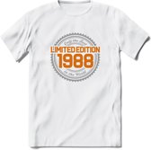 1988 Limited Edition Ring T-Shirt | Zilver - Goud | Grappig Verjaardag en Feest Cadeau Shirt | Dames - Heren - Unisex | Tshirt Kleding Kado | - Wit - 3XL