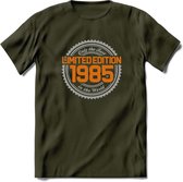 1985 Limited Edition Ring T-Shirt | Zilver - Goud | Grappig Verjaardag en Feest Cadeau Shirt | Dames - Heren - Unisex | Tshirt Kleding Kado | - Leger Groen - XXL