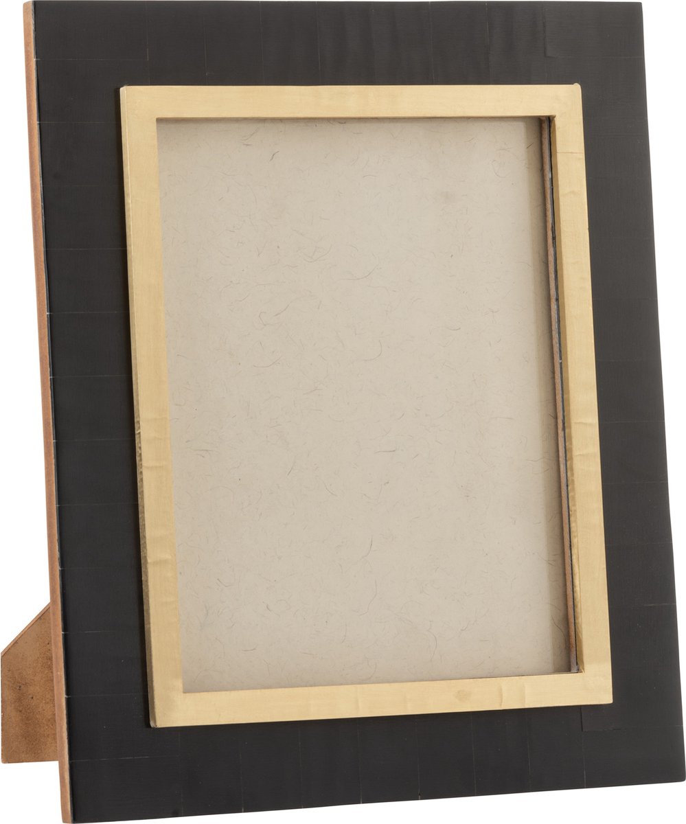 J-Line Fotokader 20X25 Hout/Glas Zwart/Goud Large Zwart - Goud