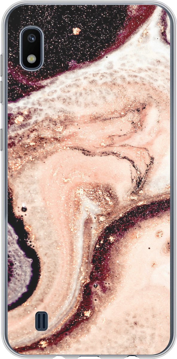 Telefoonhoesje Geschikt voor Samsung Galaxy A10 hoesje - Marmer print - Mineralen - Natuursteen - Siliconen Telefoonhoesje Telefoonhoesje