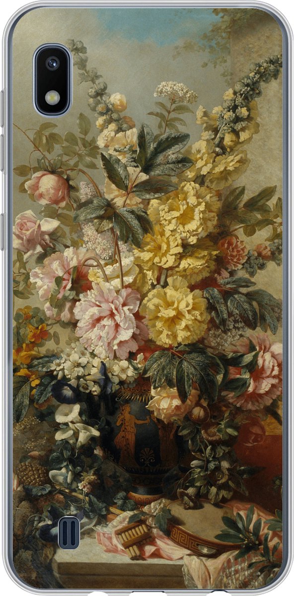 Telefoonhoesje Geschikt voor Samsung Galaxy A10 hoesje - Grote vaas met bloemen - Oude meesters - Schilderij - Siliconen Telefoonhoesje Telefoonhoesje
