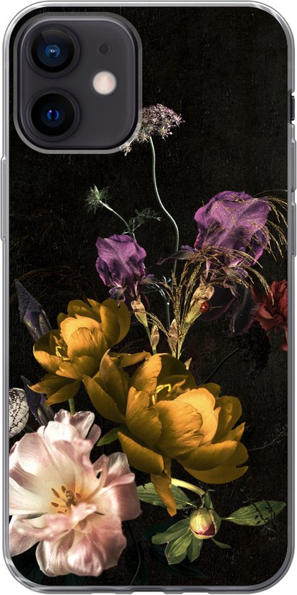 Telefoonhoesje Geschikt voor iPhone 12 hoesje - Bloem - Patronen - Planten - Siliconen Telefoonhoesje