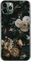 Geschikt voor iPhone 11 Pro Max hoesje - Bloemen - Patronen - Vogel - Siliconen Telefoonhoesje