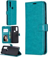 LuxeBass Hoesje geschikt voor Motorola Moto One Vision hoesje book case turquoise - telefoonhoes - gsm hoes - telefoonhoesjes