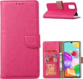 LuxeBass Hoesje geschikt voor Samsung Galaxy A41 - Bookcase Roze- portemonnee hoesje - telefoonhoes - gsm hoes - telefoonhoesjes