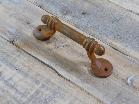 Rustieke deurgreep / hendel, antiek ijzeren greep voor deuren, kastdeuren en lades - ETW