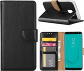 LuxeBass Hoesje geschikt voor Samsung Galaxy J6 (2018) - Bookcase Zwart - portemonnee hoesje - telefoonhoes - gsm hoes - telefoonhoesjes