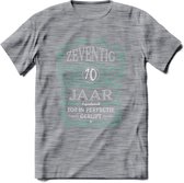 70 Jaar Legendarisch Gerijpt T-Shirt | Aqua - Grijs | Grappig Verjaardag en Feest Cadeau Shirt | Dames - Heren - Unisex | Tshirt Kleding Kado | - Donker Grijs - Gemaleerd - XL