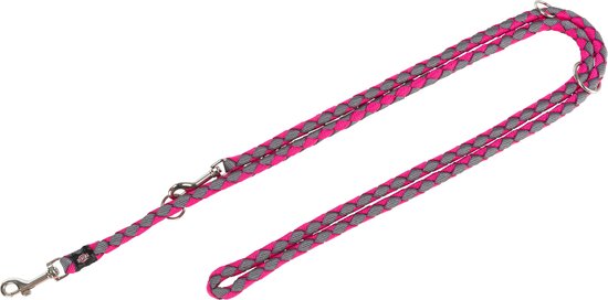 Trixie hondenriem cavo verstelbaar fuchsia / grijs (200X1,8 CM)