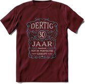 30 Jaar Legendarisch Gerijpt T-Shirt | Lichtblauw - Grijs | Grappig Verjaardag en Feest Cadeau Shirt | Dames - Heren - Unisex | Tshirt Kleding Kado | - Burgundy - S