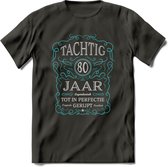 80 Jaar Legendarisch Gerijpt T-Shirt | Lichtblauw - Grijs | Grappig Verjaardag en Feest Cadeau Shirt | Dames - Heren - Unisex | Tshirt Kleding Kado | - Donker Grijs - XL