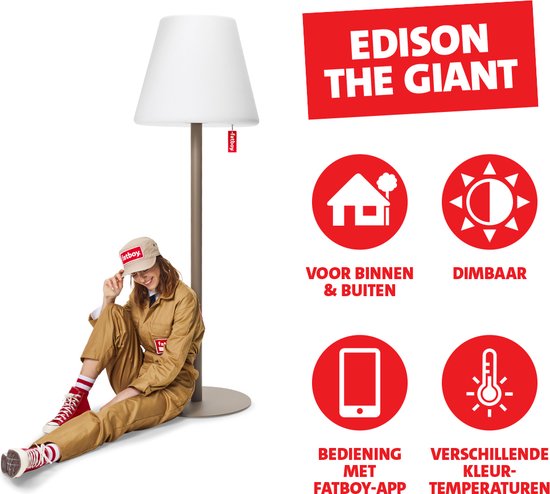 Haringen ledematen Deskundige Fatboy Edison the Giant Vloerlamp Taupe | bol.com