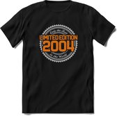 2004 Limited Edition Ring T-Shirt | Zilver - Goud | Grappig Verjaardag en Feest Cadeau Shirt | Dames - Heren - Unisex | Tshirt Kleding Kado | - Zwart - XXL