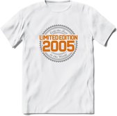 2005 Limited Edition Ring T-Shirt | Zilver - Goud | Grappig Verjaardag en Feest Cadeau Shirt | Dames - Heren - Unisex | Tshirt Kleding Kado | - Wit - XL