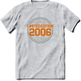 2006 Limited Edition Ring T-Shirt | Zilver - Goud | Grappig Verjaardag en Feest Cadeau Shirt | Dames - Heren - Unisex | Tshirt Kleding Kado | - Licht Grijs - Gemaleerd - M