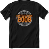 2009 Limited Edition Ring T-Shirt | Zilver - Goud | Grappig Verjaardag en Feest Cadeau Shirt | Dames - Heren - Unisex | Tshirt Kleding Kado | - Zwart - S