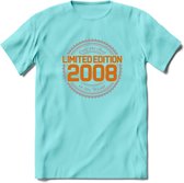 2008 Limited Edition Ring T-Shirt | Zilver - Goud | Grappig Verjaardag en Feest Cadeau Shirt | Dames - Heren - Unisex | Tshirt Kleding Kado | - Licht Blauw - M