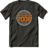 2008 Limited Edition Ring T-Shirt | Zilver - Goud | Grappig Verjaardag en Feest Cadeau Shirt | Dames - Heren - Unisex | Tshirt Kleding Kado | - Donker Grijs - 3XL