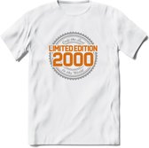 2000 Limited Edition Ring T-Shirt | Zilver - Goud | Grappig Verjaardag en Feest Cadeau Shirt | Dames - Heren - Unisex | Tshirt Kleding Kado | - Wit - XL