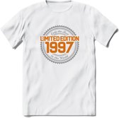 1997 Limited Edition Ring T-Shirt | Zilver - Goud | Grappig Verjaardag en Feest Cadeau Shirt | Dames - Heren - Unisex | Tshirt Kleding Kado | - Wit - XXL