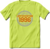 1996 Limited Edition Ring T-Shirt | Zilver - Goud | Grappig Verjaardag en Feest Cadeau Shirt | Dames - Heren - Unisex | Tshirt Kleding Kado | - Groen - S