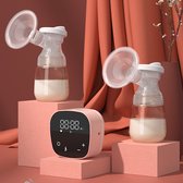 Elektrische dubbele borstkolf - Touchscreen + massage functie - 2 flesjes 160 ml - Speen dop, Zuigdop - BPA vrij - 4 standen - Enkel en Dubbel mogelijk
