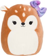 Squishmallow Knuffel - 19CM - Dawn the Fawn with Bow - Incl. Adoptiecertificaat