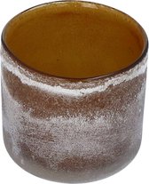 Tell me More - Waxinelichthouder Frost amber 9cm - Waxinelichthouders