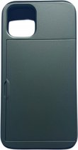 iPhone 12 Mini pashouder hoesje - pasjes - Telehoesje - slide armor - apple - iPhone - Opberging - Creditcard - 2 in 1 - In 7 kleuren - Zwart - Donker blauw - Donker groen - Grijs