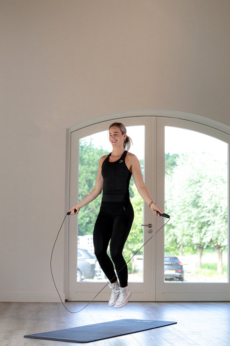 AJ-Sports Springtouw - Springtouw volwassenen - Speedrope - Jump rope - Fitness - Boksen - Krachttraining - Verstelbaar - Blauw — afbeelding 4