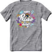 Pride Day | Pride T-Shirt | Grappig LHBTIQ+ / LGBTQ / Gay / Homo / Lesbi Cadeau Shirt | Dames - Heren - Unisex | Tshirt Kleding Kado | - Donker Grijs - Gemaleerd - XL