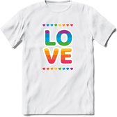 Love | Pride T-Shirt | Grappig LHBTIQ+ / LGBTQ / Gay / Homo / Lesbi Cadeau Shirt | Dames - Heren - Unisex | Tshirt Kleding Kado | - Wit - XL