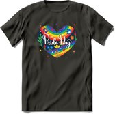 Pride Day | Pride T-Shirt | Grappig LHBTIQ+ / LGBTQ / Gay / Homo / Lesbi Cadeau Shirt | Dames - Heren - Unisex | Tshirt Kleding Kado | - Donker Grijs - XL