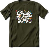 Pride Day | Pride T-Shirt | Grappig LHBTIQ+ / LGBTQ / Gay / Homo / Lesbi Cadeau Shirt | Dames - Heren - Unisex | Tshirt Kleding Kado | - Leger Groen - S