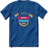 Happy Pride Day | Pride T-Shirt | Grappig LHBTIQ+ / LGBTQ / Gay / Homo / Lesbi Cadeau Shirt | Dames - Heren - Unisex | Tshirt Kleding Kado | - Donker Blauw - 3XL