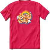 Born This Way | Pride T-Shirt | Grappig LHBTIQ+ / LGBTQ / Gay / Homo / Lesbi Cadeau Shirt | Dames - Heren - Unisex | Tshirt Kleding Kado | - Roze - XXL