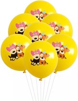 7 Ballonnen Happy Birthday Dog geel - hond - ballon - decoratie - huisdier - verjaardag