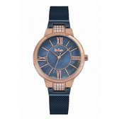 Lee Cooper LC06646.490 - Horloge - Analoog - Dames - Vrouwen - Milanees band - Blauw - Rosékleurig