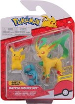Pokemon - Batte Feature Figure - Pikachu + Wynaut + Leafeon