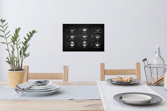 Stickers Stickers muraux - Café - Cuisine - Boisson - 30x20 cm - Feuille adhésive - Cadeau pour femme
