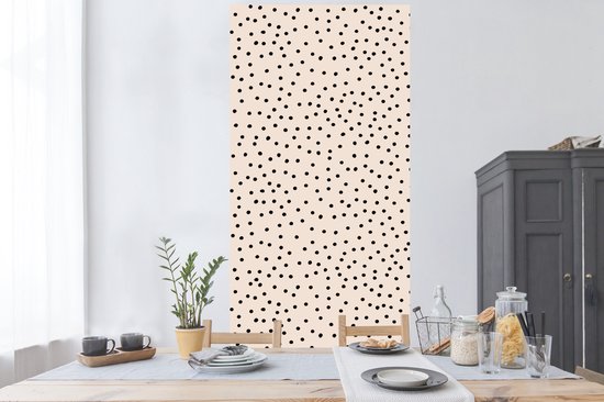 Stickers Stickers muraux - Dot - Beige - Zwart - 80x160 cm - Feuille adhésive