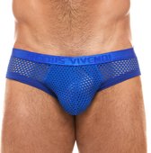 Modus Vivendi - Classic Net Trap Slip Blauw - Maat XL - Erotische Heren Slip - Sexy mannen ondergoed