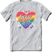 Born This Way | Pride T-Shirt | Grappig LHBTIQ+ / LGBTQ / Gay / Homo / Lesbi Cadeau Shirt | Dames - Heren - Unisex | Tshirt Kleding Kado | - Licht Grijs - Gemaleerd - XL