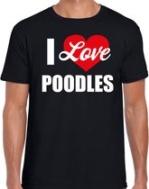 I love Poodles honden t-shirt zwart - heren - Poedel liefhebber cadeau shirt M